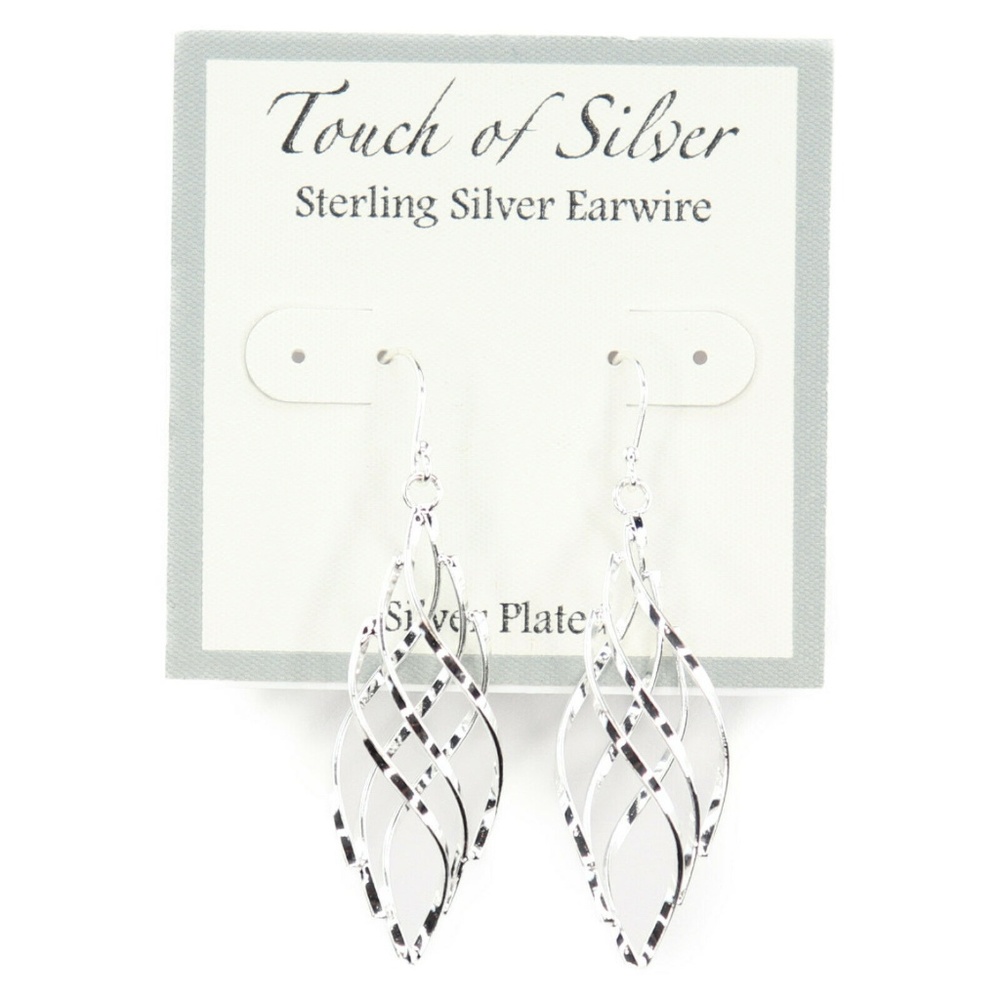 Touch‎ of Silver Swirled Drop Earrings in S03182-E0